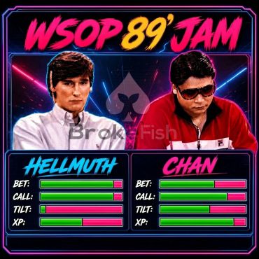 Poker showdown between Hellmuth and Chan at WSOP '89 Jam.