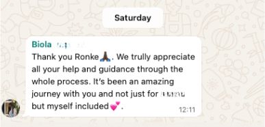 Parent feedback message two