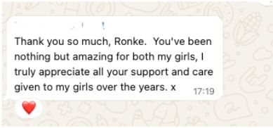 Parent feedback message one