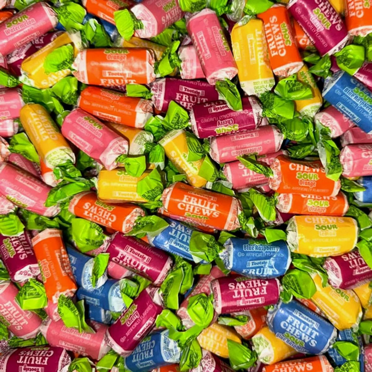 Sour Tootsie Roll Fruit Chews Assorted Flavors 2 lb Bag - Picture 3 of 4