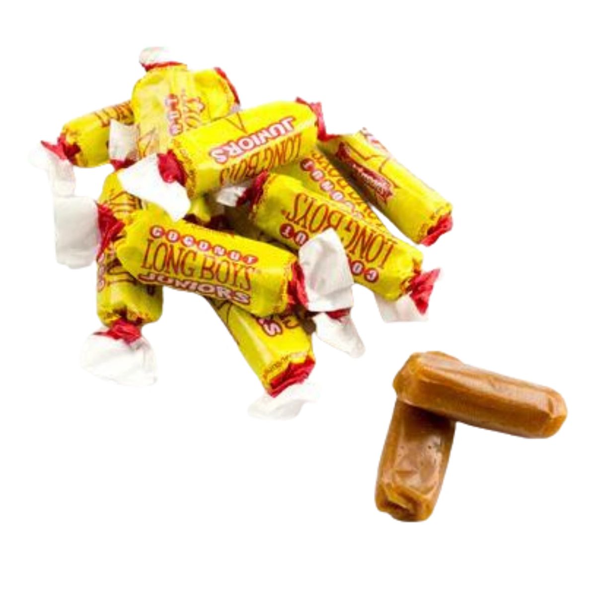 Long Boys Juniors Coconut Caramel Candy 2 lb Bulk Pack Chewy Retro Made in USA - Picture 4 of 5