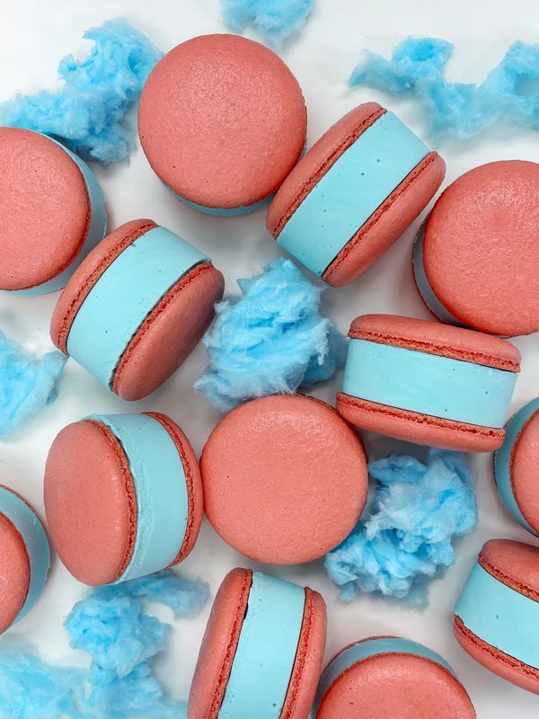 Blue Raspberry Cotton Candy Macaron Ice Cream Sandwich