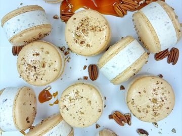 Butter Pecan Macaron Ice Cream Sandwich