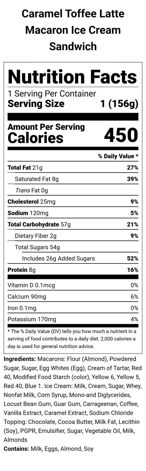 Caramel Toffee Latte Macaron Ice Cream Sandwich