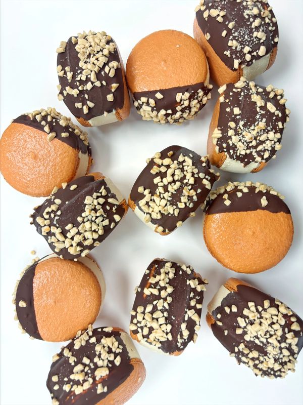 Caramel Toffee Latte Macaron Ice Cream Sandwich