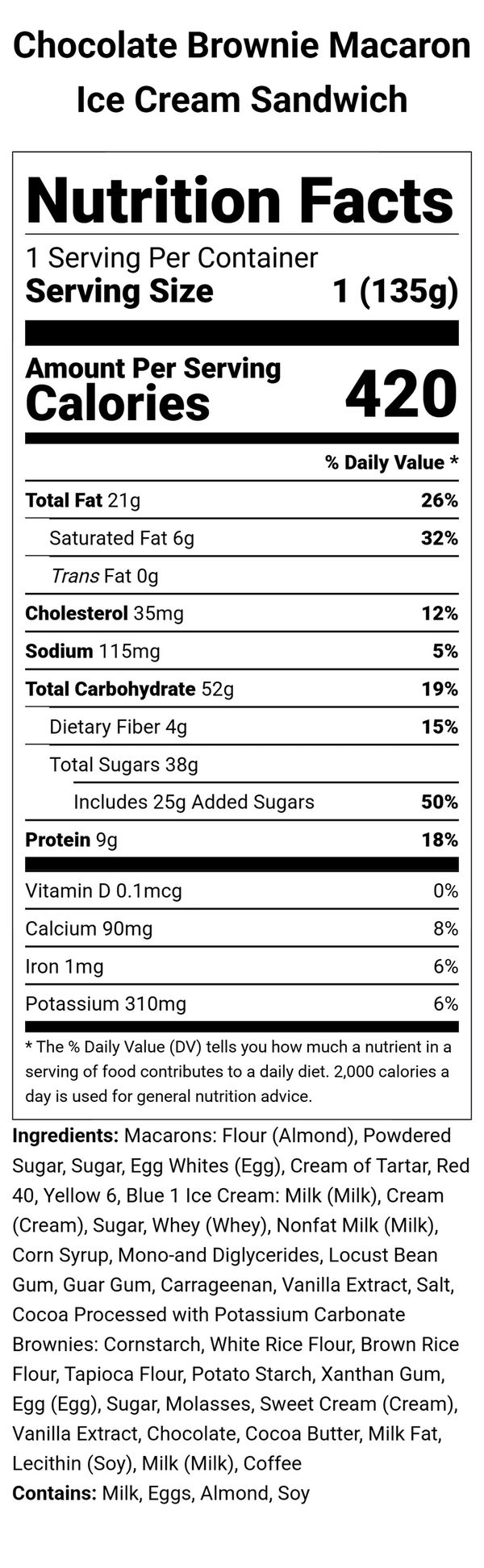 Chocolate Brownie Macaron Ice Cream Sandwich