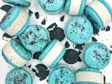 Cookies and Cream Macaron Ice Cream Sandwich