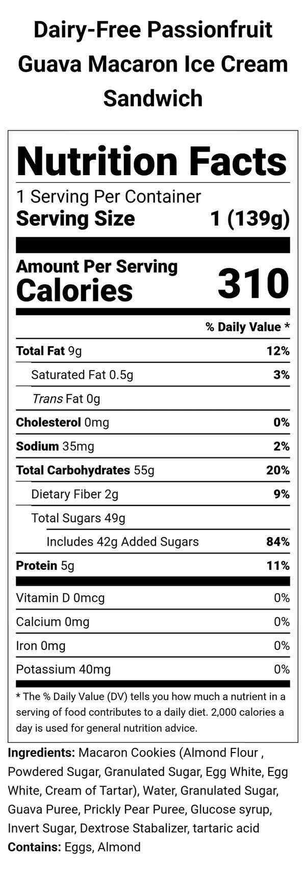 Dairy Free Passion Fruit Guava Macaron Ice Cream Sandwich