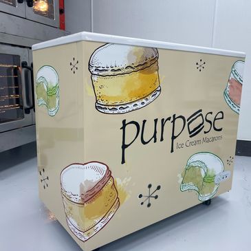 Macaron Ice Cream Sandwiches presentation freezers