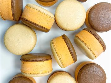 Thai Tea Macaron Ice Cream Sandwich
