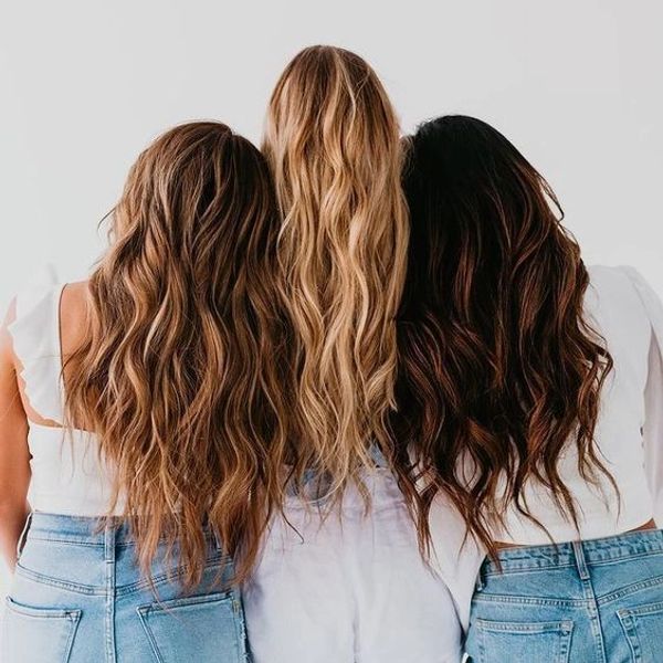 3 Models with open hair with white background