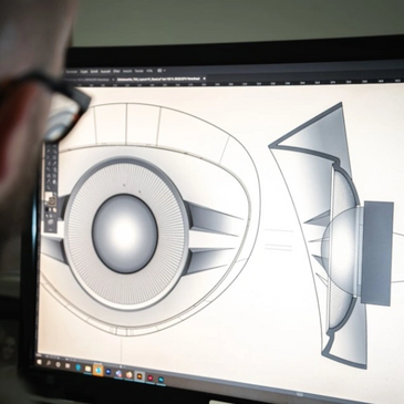 Industrial design sketch rendering showing early concept development of a physical product.