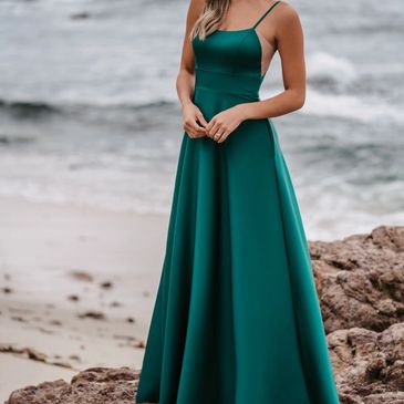 thistle colour bridesmaid dresses Stevie Elegant Square Neckline Slit Chiffon Bridesmaid Dresses, Lilac main image 1