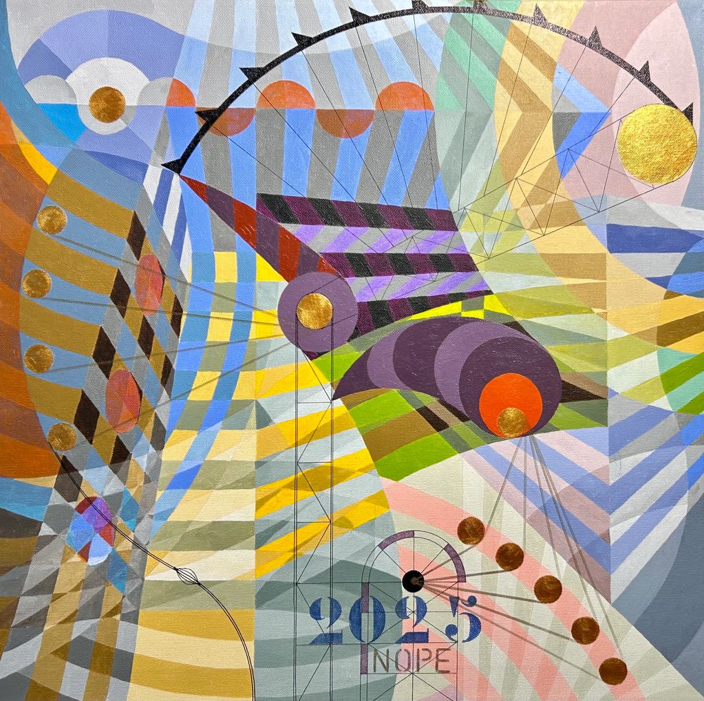 “NOPE” 2025 - Acrylic on canvas. 24” x  
24”