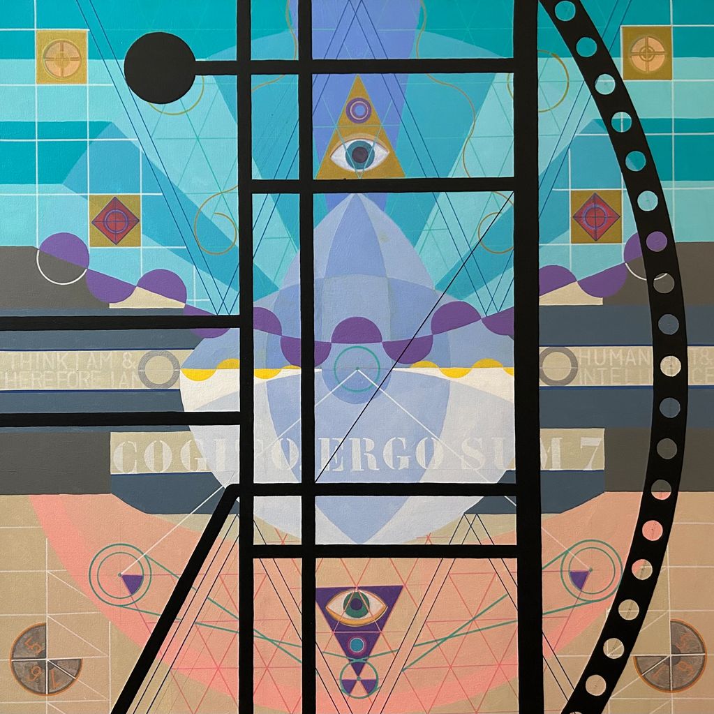 “I Think therefore I am” 36” x 36” acrylic on canvas.