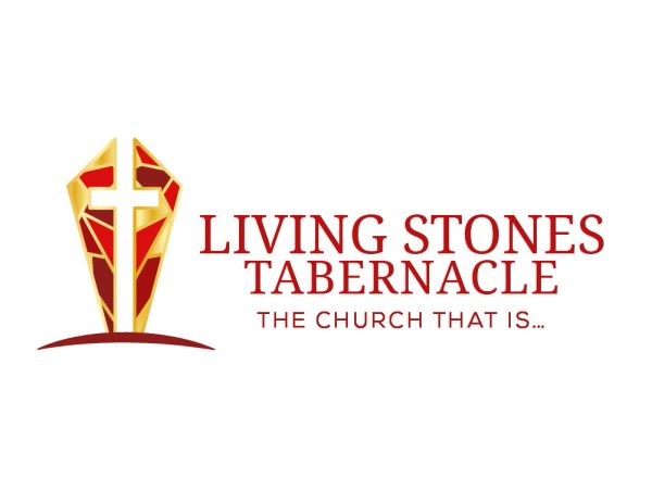 Logo of Living Stones Tabernacle with a stylized cross and church name.