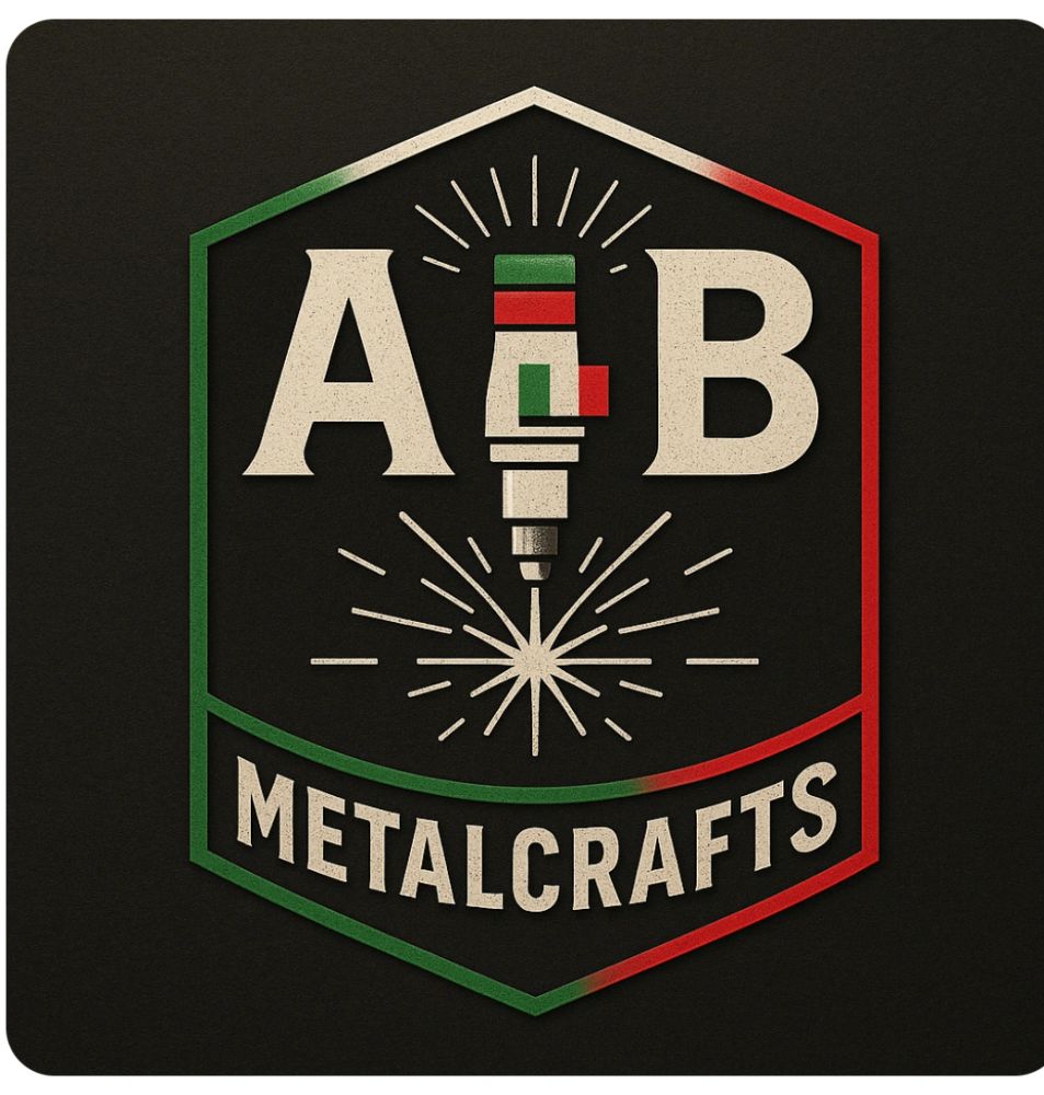 Logo for A&B Metalcrafts with a torch design.
