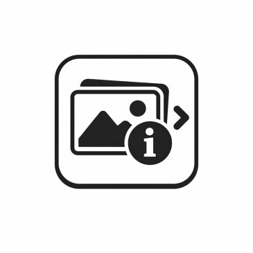 Image gallery icon with information symbol.