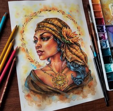 Fantasy, faeries, elves, mythology, watercolor and colored pencil illustration by Christine Karron