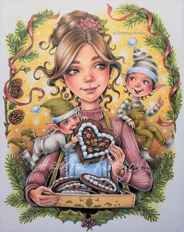 Fantasy, fairy tale, mythology watercolor and colored pencil  illustration by Christine Karron