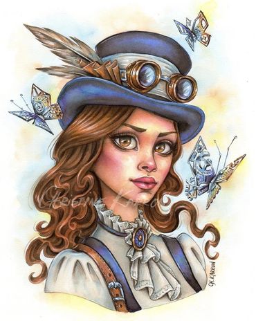 Fantasy, fairy tale, mythology, ink, watercolor and colored pencil  illustration by Christine Karron