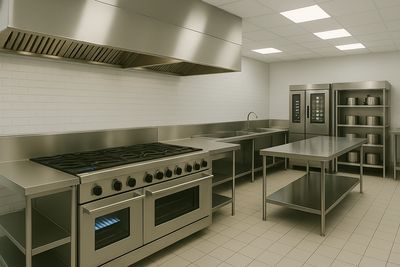 a commercial kitchen in very good condition