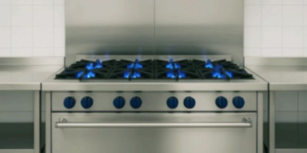 a fully working modern commercial catering range