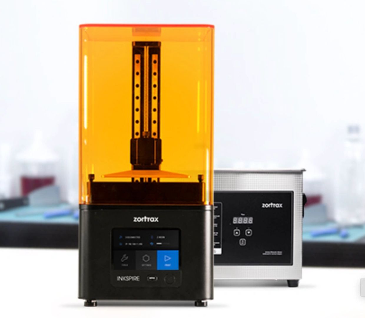 Zortrax Inkspire and optional post-processing curing station