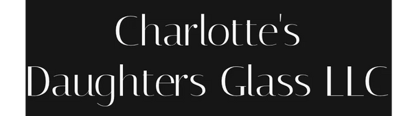 Charlotte's Daughter's Glass logo written on a black background.