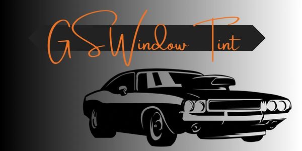 Logo for GS Window Tint featuring a stylized car silhouette and gradient background.