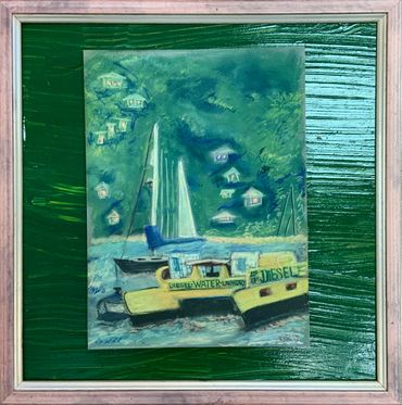Catamarans,  miniatures, small paintings for color, colorful statements, small-framed pictures, sail