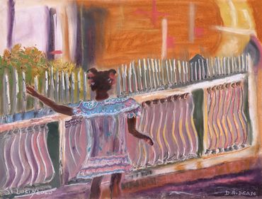 St. Lucia Series,Caribbean, colorful pastel paintings,  Diana Rell Dean, colorful drawings of people
