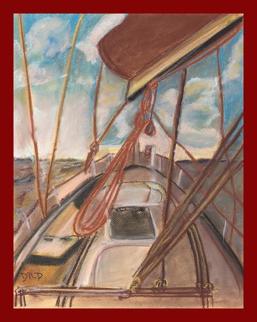 Sailing paintings, pastel paintings of boats, Diana Rell Dean, colorful boats, cruising images