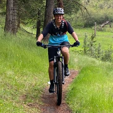 Diana Cattermole, Kamloops counsellor, enjoying outdoor active life, mountain biking, healthy lifest