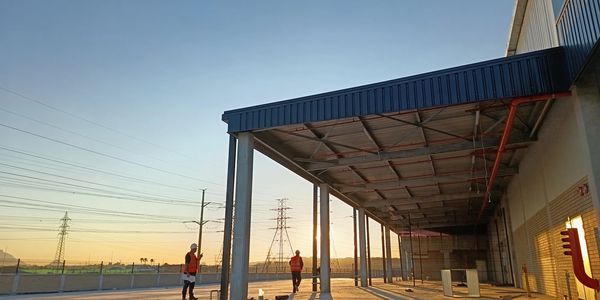 Commercial steelwork on construction site