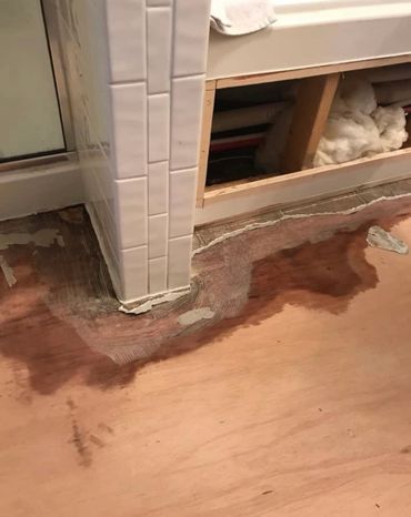 Water damage in bathroom