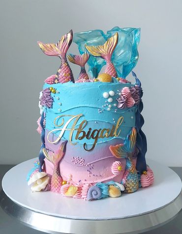 Mermaid themed cake