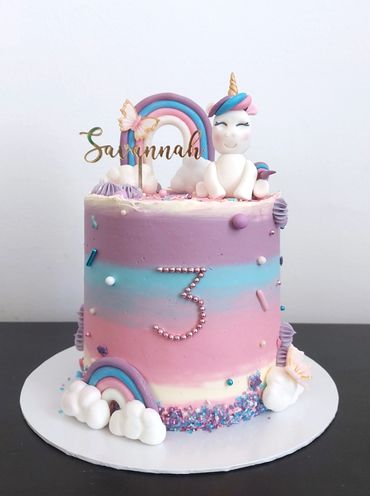 Unicorn rainbow cake