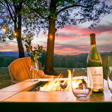 Sunset fire pit in WNC mountains