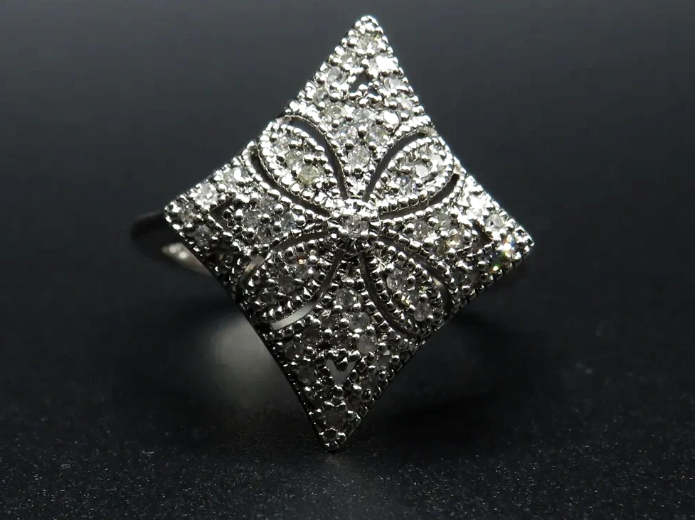 Vintage Diamonds in Sterling Silver Ring