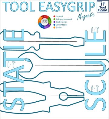 Tool EasyGrip magnetic board for organizing tools.