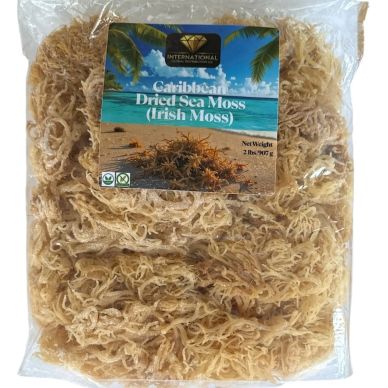 Package of Caribbean dried sea moss.
