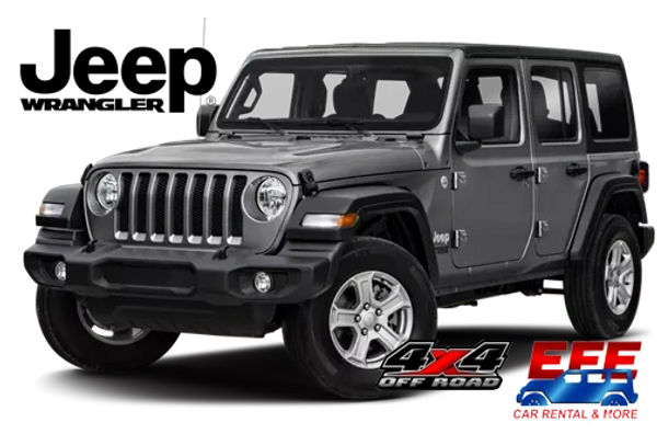 Jeep Wrangler (4x4 - 4 x 4) All terrain hard top & 4 doors. Car rental Aruba. Off Road.
Automatic.