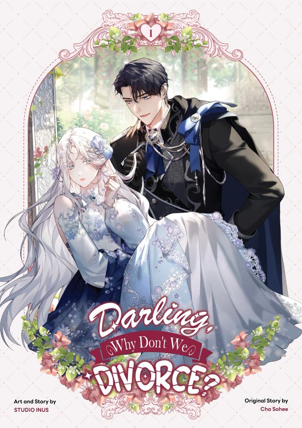 Cover art of the manga 'Darling, Why Don't We Divorce?' featuring a couple in elegant attire.