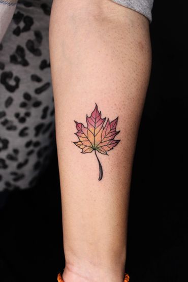 Leaf Tattoo | Colour Tattoo Design | Leaf Tattoo Design