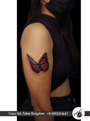 3D Butterfly Tattoo Design | Colour Butterfly Tattoo Design | 3D Butterfly Tattoo
