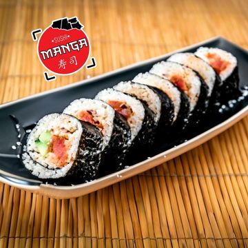 REMI ROLL : Shrimp, salmon, cream cheese, cucumber, nori seaweed