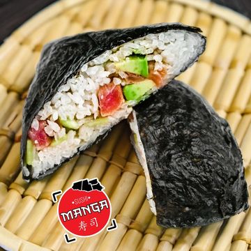 BATONIGIRI : Triangle, spicy tuna, avocado, onion, nori seaweed, spicy mayo