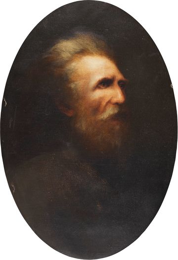 oval,  portrait, brown, man