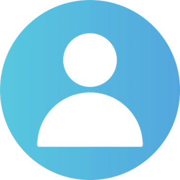 Blue user profile icon with a person silhouette.